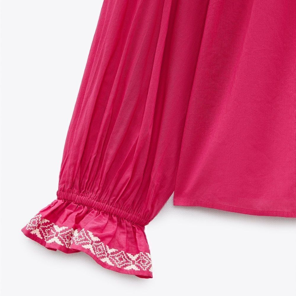 Zara Embroidered Blouse New - Picture 3 of 7